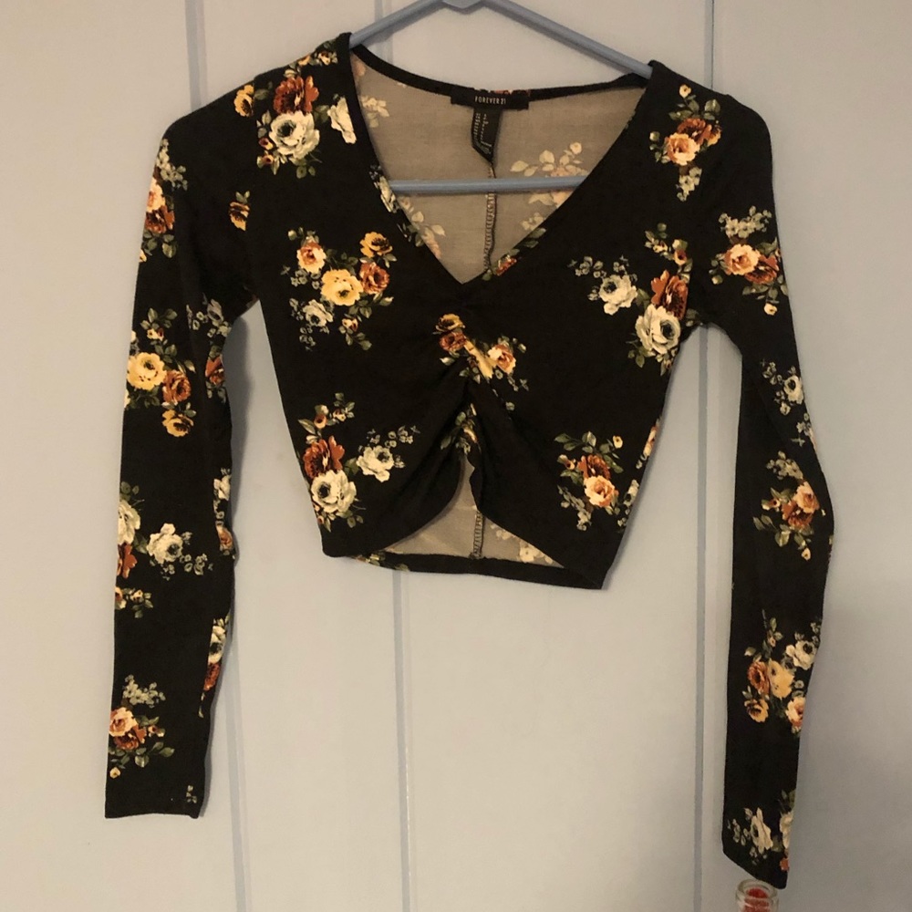 Floral Cinched Crop Top